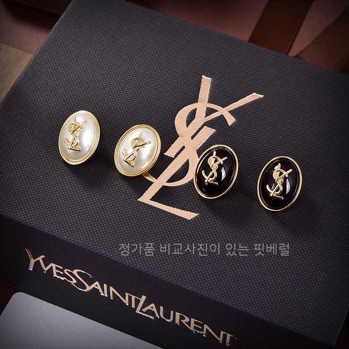 입*로랑 메탈 YSL 펄 이어링 귀걸이 여성용 (2color)