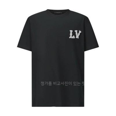 루*비통 코튼 피케 엠브로이더드 LV 패치 반팔티셔츠