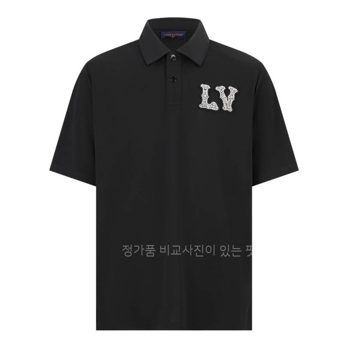 루*비통 코튼 피케 폴로 위드 엠브로이더드 LV 패치 반팔티셔츠