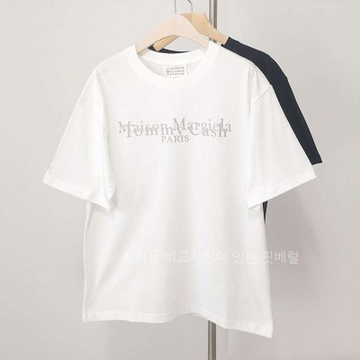 [국내배송] 메* 마르지엘라 백 웨이브 넘버링 티셔츠 (2color)