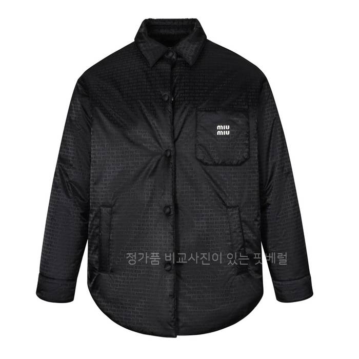 미*미우 로고 버튼 다운 패딩