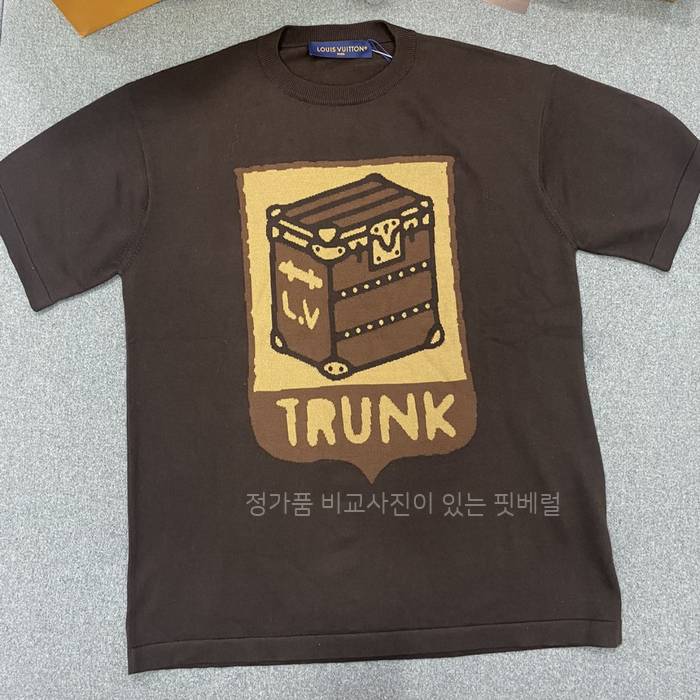 루*비통 그래픽 쇼트 슬리브드 크루넥 니트 반팔