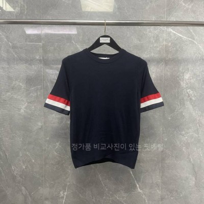 톰*라운 스트라이프 니트 반팔 여성용