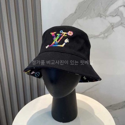 [국내배송] 루*비통 양면 자수 버킷햇 모자