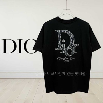 [국내배송] 디* 메인&백 오블리크 자수 티셔츠