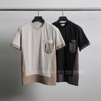 [국내배송] 디* 로고자수 언발 반팔티 (2color)