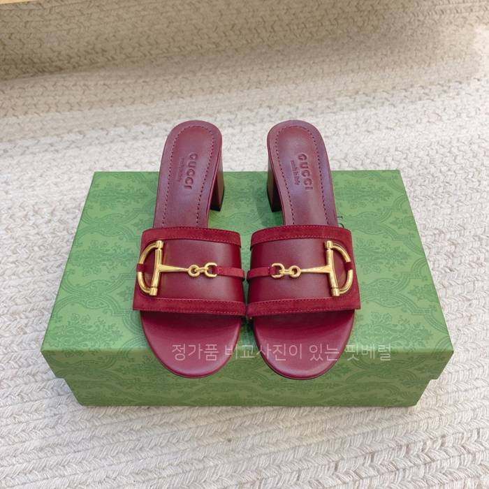 구* 홀스빗 슬라이드 슬리퍼 힐 5.5cm