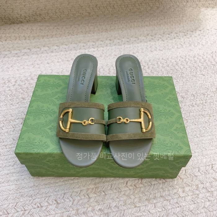 구* 홀스빗 슬라이드 슬리퍼 힐 5.5cm