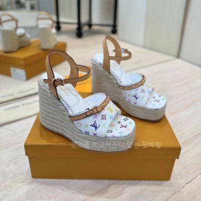루*비통 헬리오스 웨지 샌들 12cm