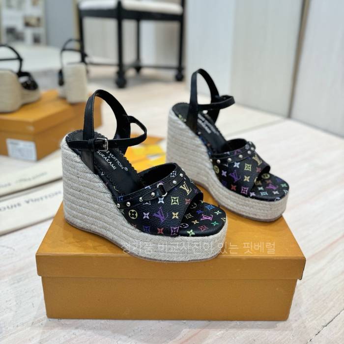 루*비통 헬리오스 웨지 샌들 12cm