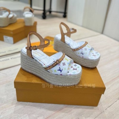 루*비통 헬리오스 웨지 샌들 8.5cm