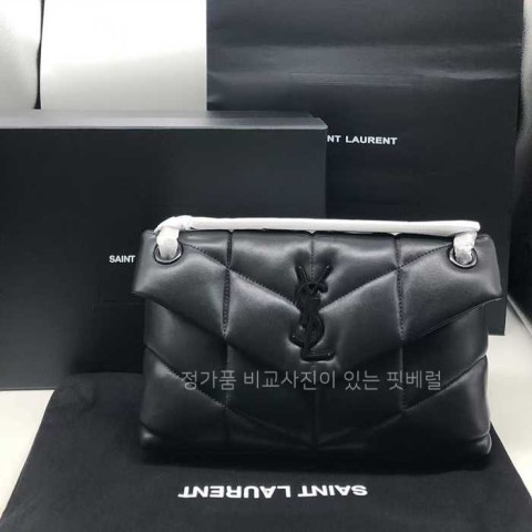 [*연*님의 현지 검수사진] 입*로랑 루루 푸퍼 블랙 스몰 체인백_29cm