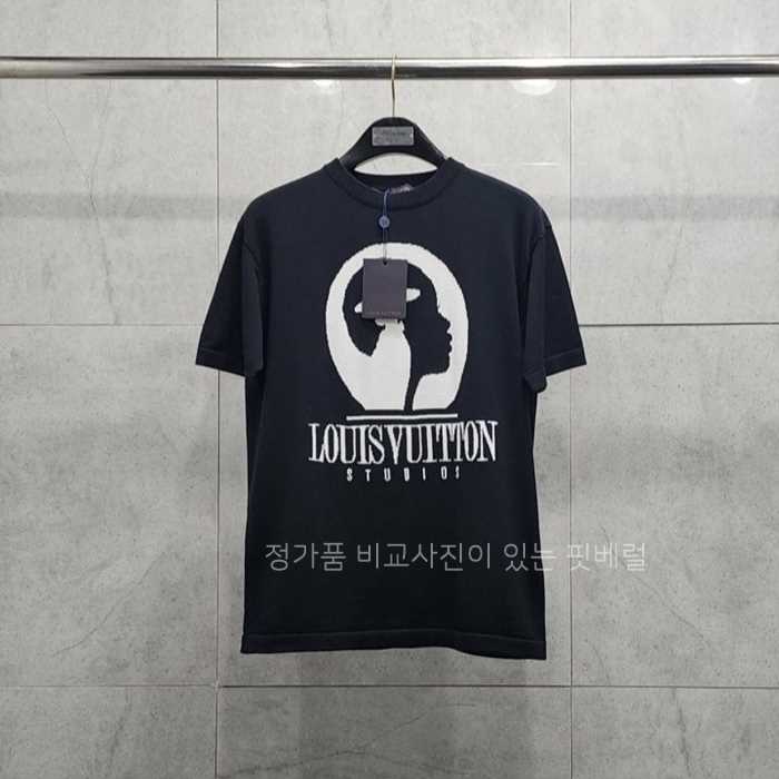[국내배송] 루*비통 쇼트 슬리브드 코튼 인따르시아 크루넥 반팔니트
