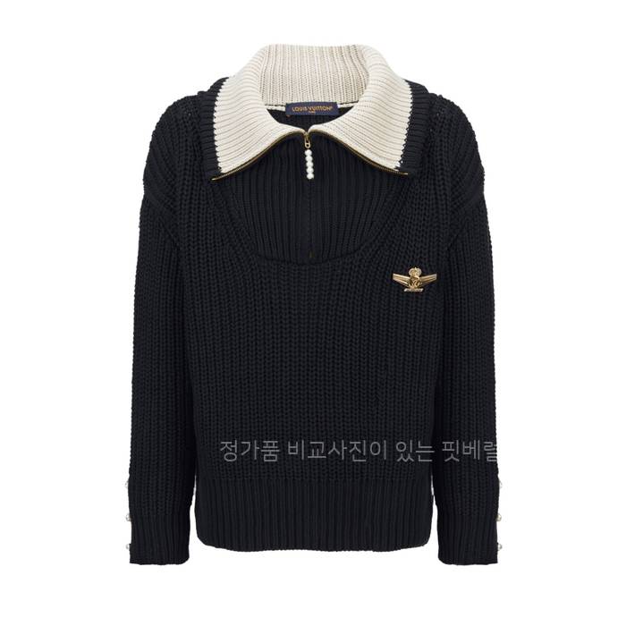 루*비통 청키 울 블렌드 하프 집 풀오버 니트