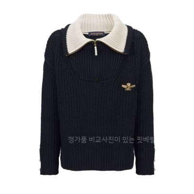 루*비통 청키 울 블렌드 하프 집 풀오버 니트