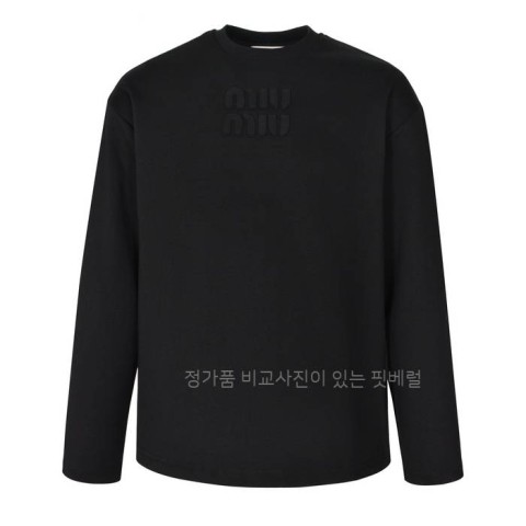 미*미우 자수 로고 긴팔티셔츠