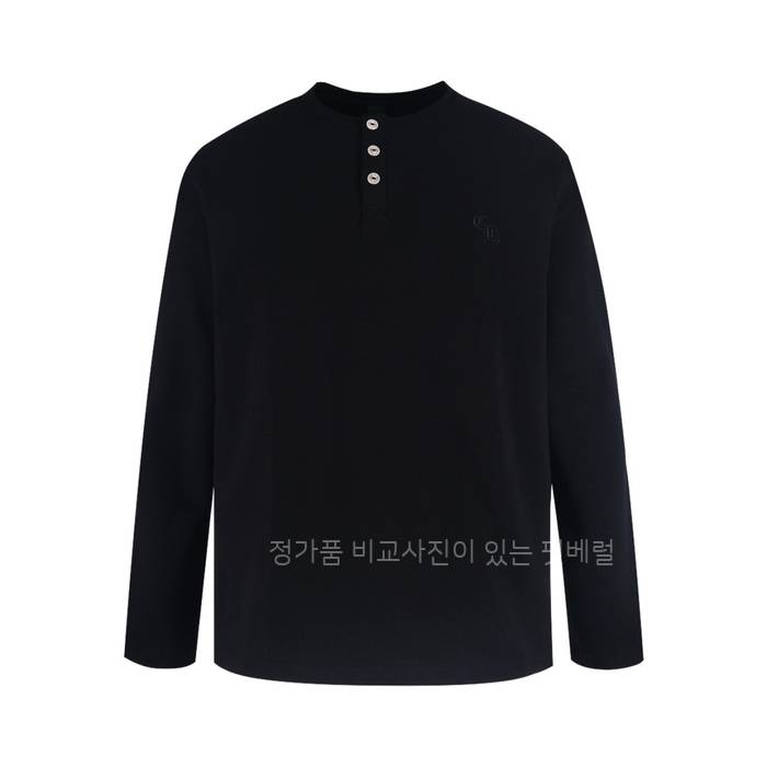 크*하츠 와플 헨리넥 폴로 긴팔티셔츠