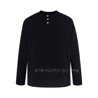 크*하츠 와플 헨리넥 폴로 긴팔티셔츠