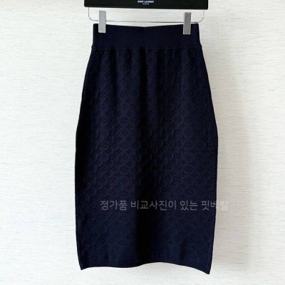 루*비통 모노그램 슬리브리스 니트 스커트 여성용
