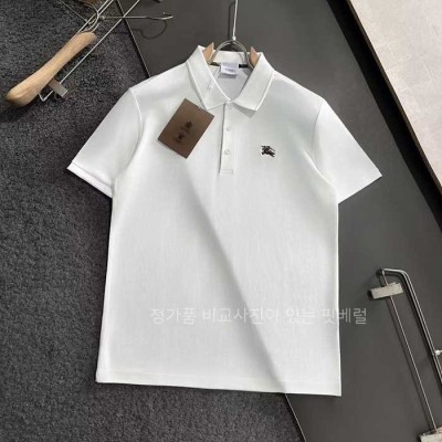 [국내배송] 버*리 기사자수로고  면실크 카라티(2color)