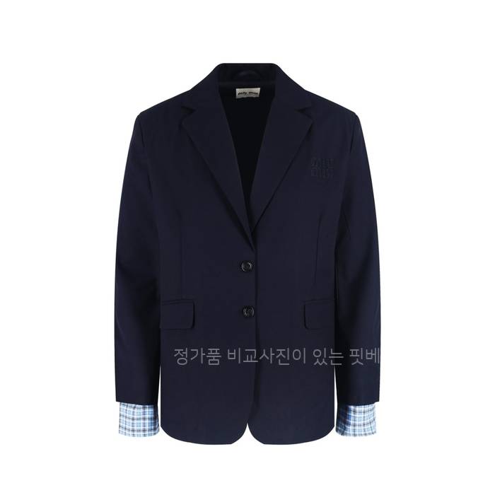미*미우 페이크 투피스 플레드 블레이저 자켓