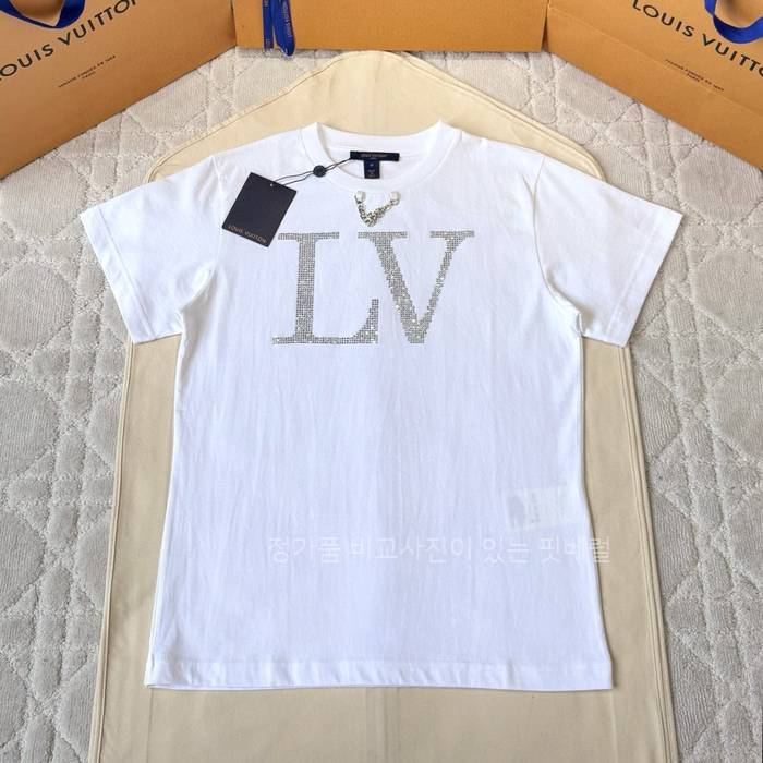 루*비통 LV 라인스톤 반팔티셔츠 여성용