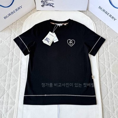 버*리 B 하트 코튼 반팔티셔츠 여성용