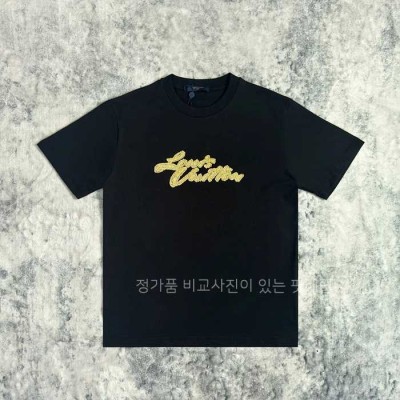 [국내배송] 루*비통 25 엠브로이더드 라피아 로고 반팔티셔츠