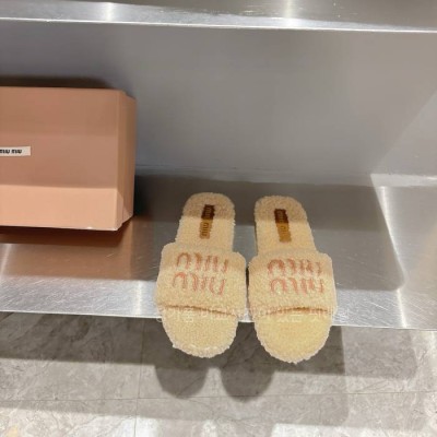 미*미우 퍼 슬라이드 슬리퍼