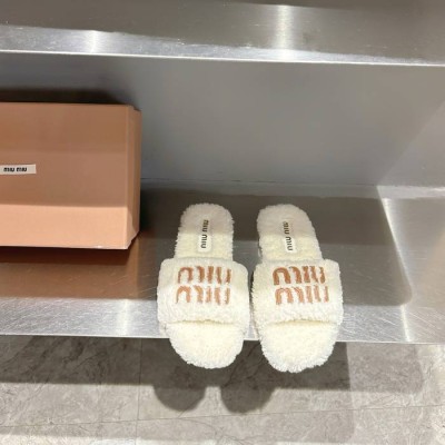 미*미우 퍼 슬라이드 슬리퍼