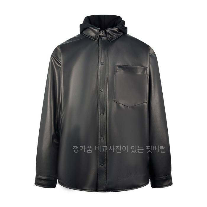 발*시아가 후드 레더 자켓