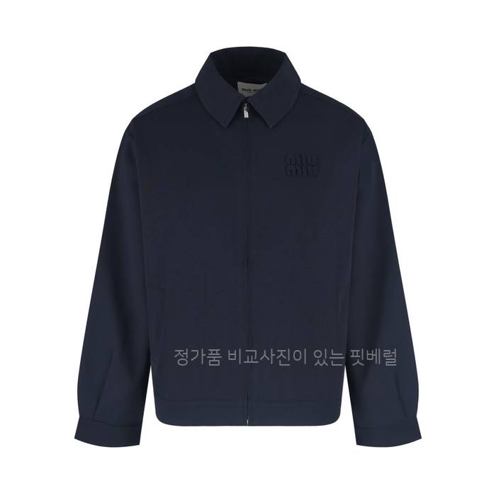 미*미우 아플리케 블루종 자켓