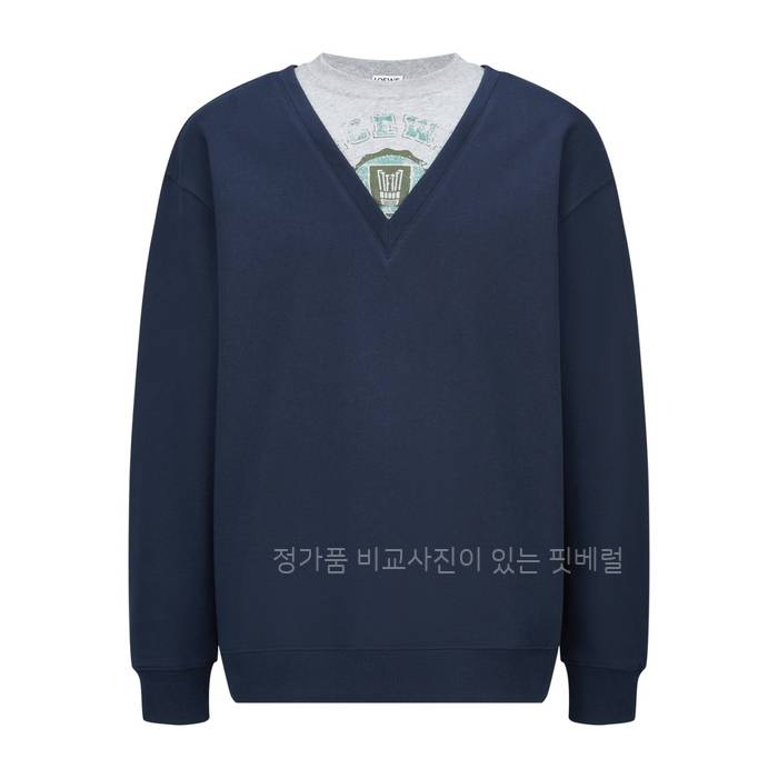 로*베 V넥 레이어드 스웨트셔츠 맨투맨