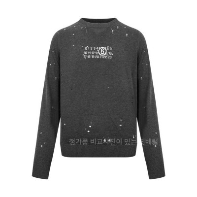 메*마르지엘라 넘버링 로고 컷아웃 니트