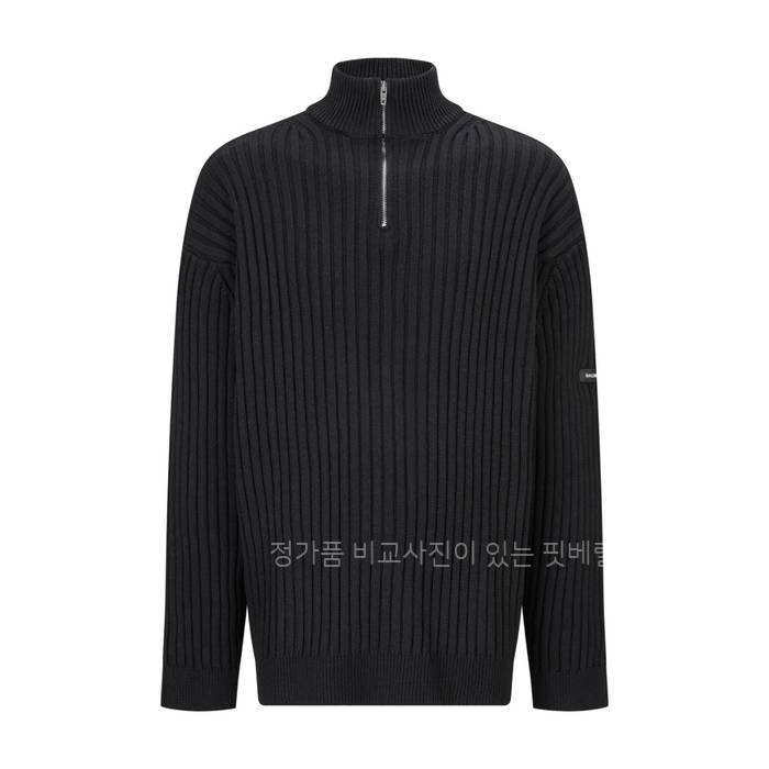 발*시아가 크루넥 하프 집업 니트