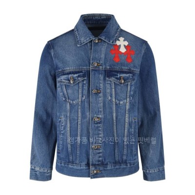 크*하츠 크로스 십자가 패치 데님 자켓
