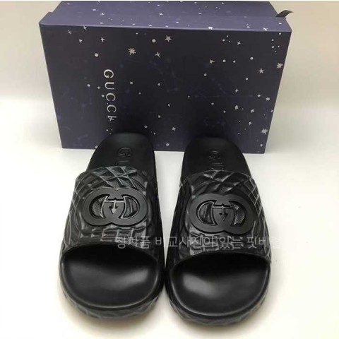 [*창*님의 현지 검수사진] 구* 인터로킹 G 슬라이드 샌들_블랙 40사이즈