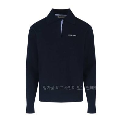 미*미우 로고 폴로 니트