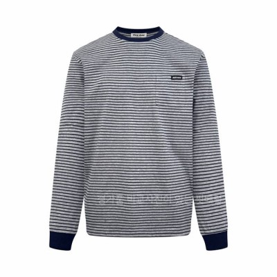 미*미우 스트라이프드 긴팔티셔츠