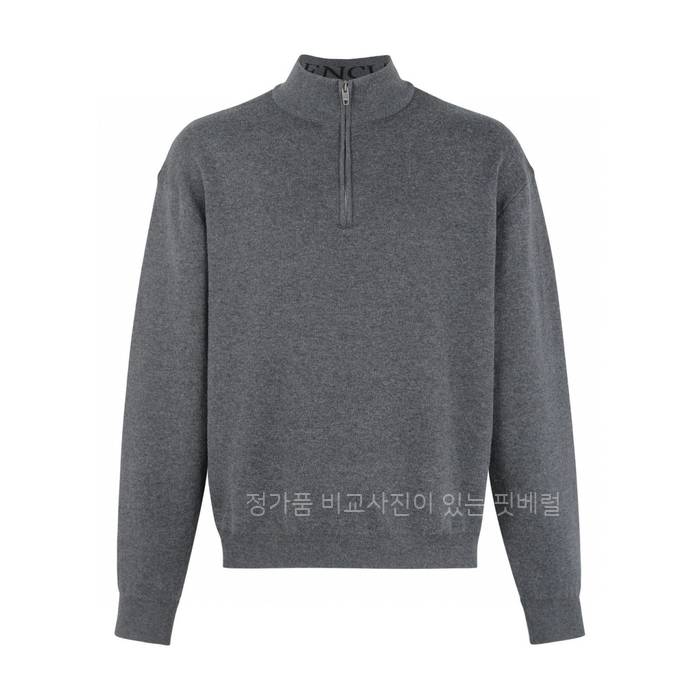 발*시아가 스탠드 카라 하프 집업 니트
