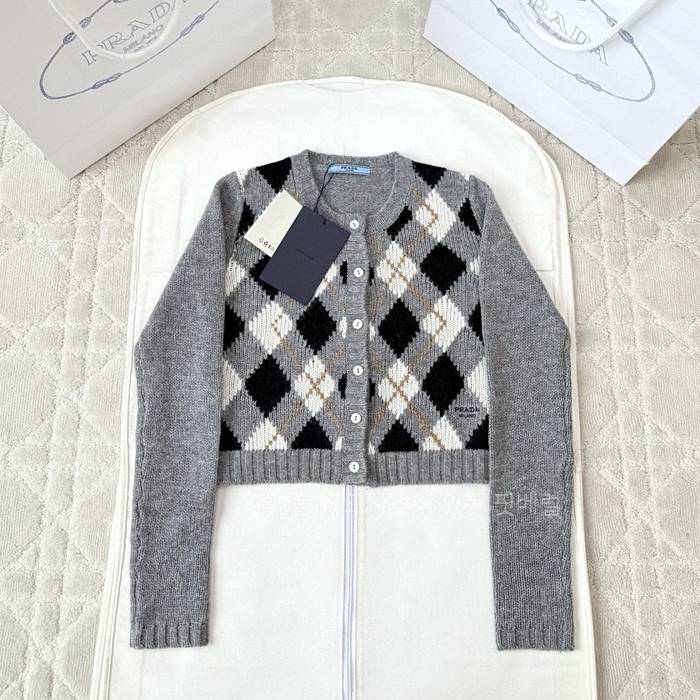 프*다 아가일 니트 캐시미어 가디건 여성용