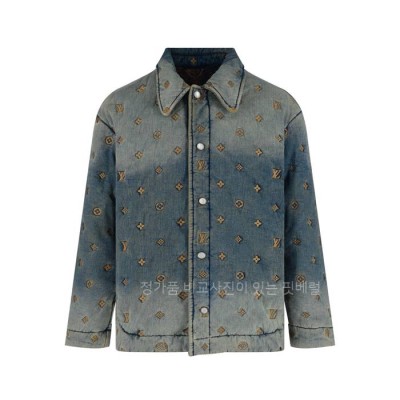 루*비통 패디드 데님 모노그램 오버셔츠 자켓