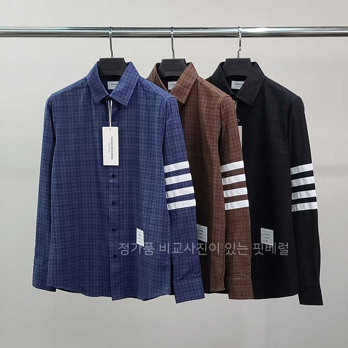 [국내배송] 톰*라운 화이트완장 타탄체크 셔츠 (3color)