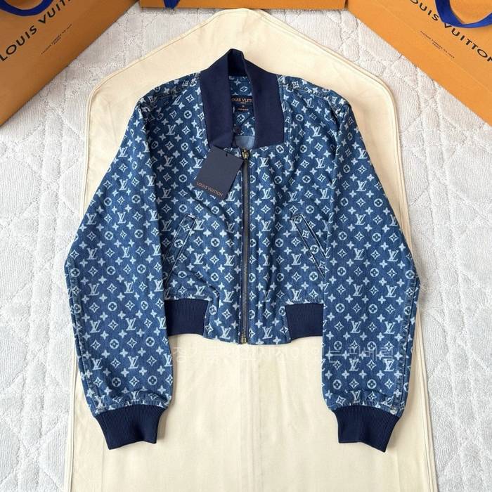 루*비통 크롭드 모노그램 데님 보머 자켓 여성용