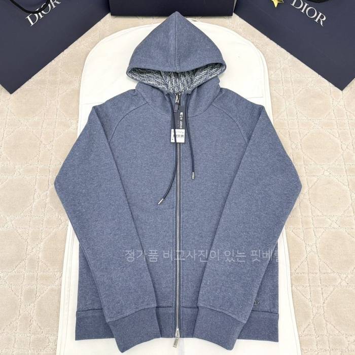 디* 오블리크 퓨어 캐시미어 코튼 블렌디드 후드집업 자켓