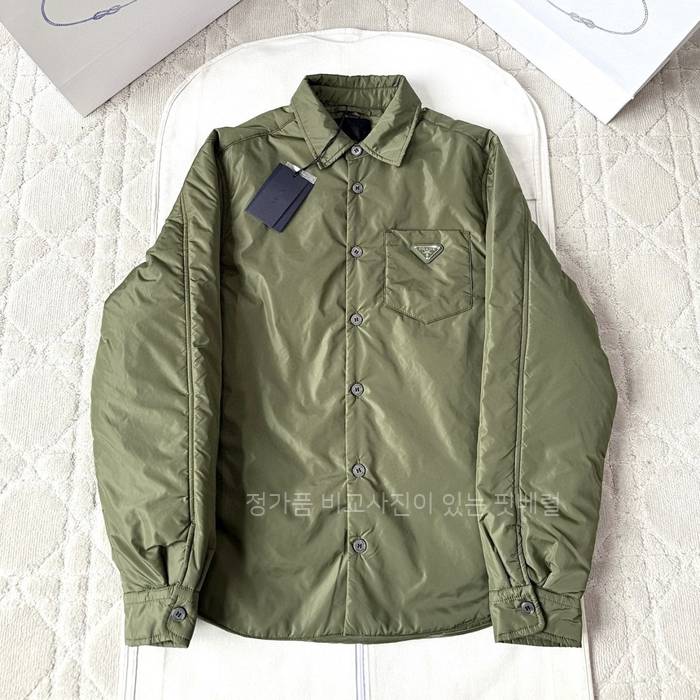 프*다 로고 나일론 패디드 셔츠 자켓