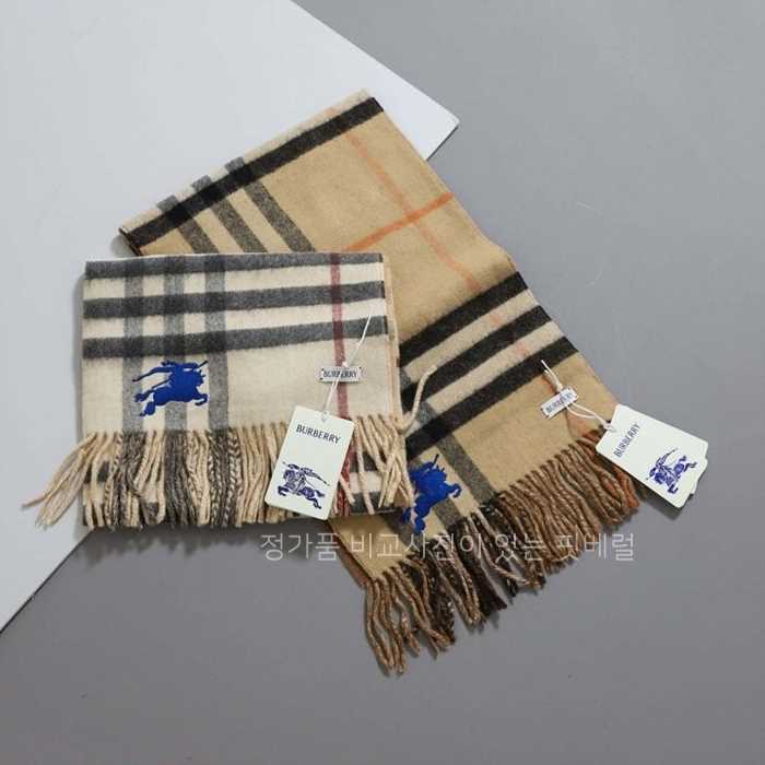 [국내배송] 버*리 EKD 로고 프린지 캐시미어 머플러 (2color)