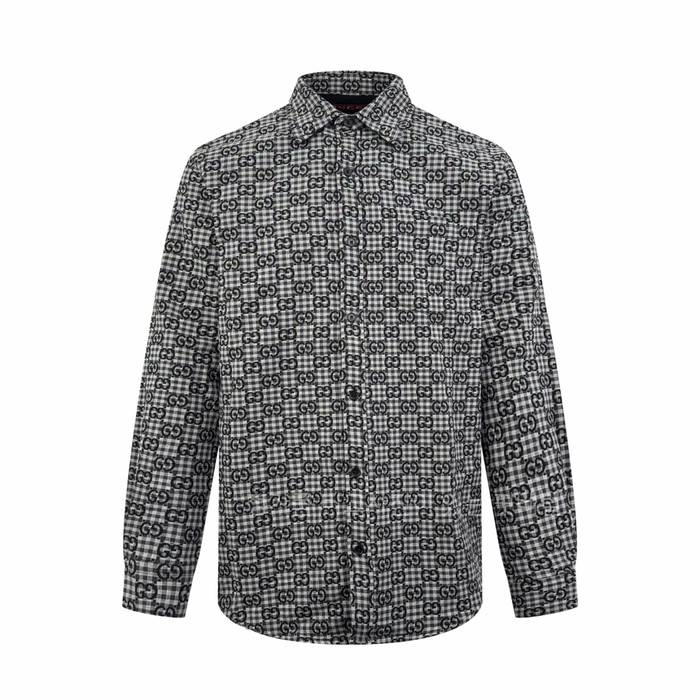 구* GG 코튼 울 블렌드 자카드 셔츠