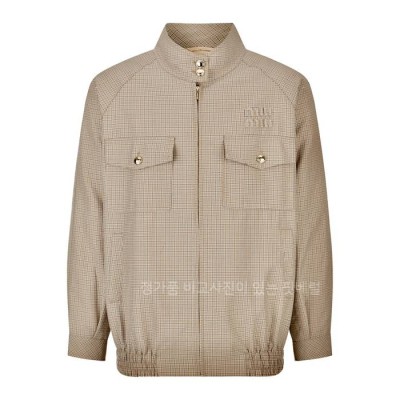 미*미우 플레드 헤링본 자켓