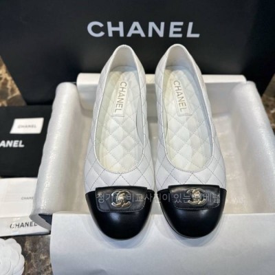 샤* 24B 로고 스퀘어 로고 발레리나 플랫슈즈